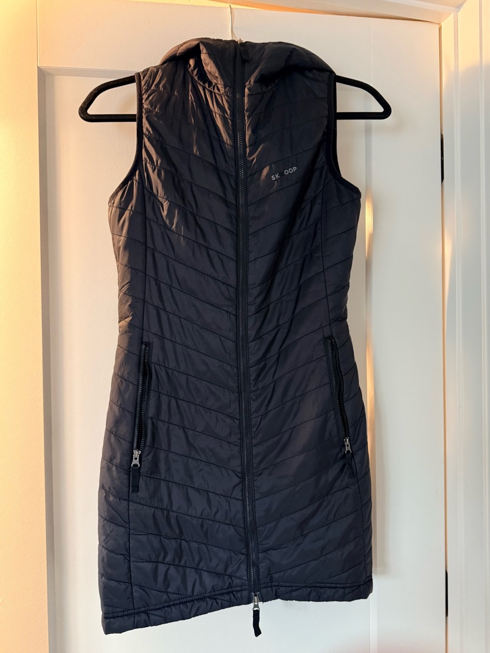 Skhoop Lightweight Hooded Quilted Vest — Black